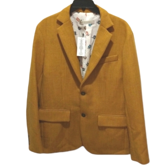 JAY KOS Sports Wool Coat in Mustard Yellow - Picture 1 of 10